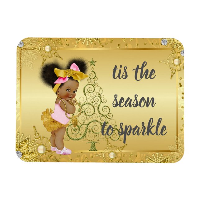 African American Christmas Magnet (Horizontal)