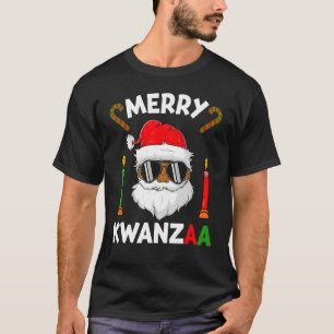 African American Christmas  Merry Kwanzaa Santa Cl T-Shirt