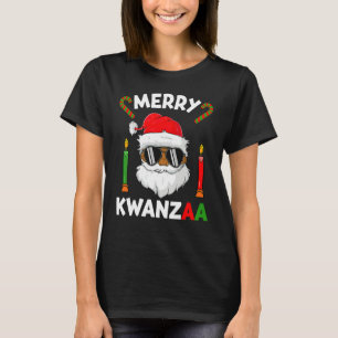 African American Christmas  Merry Kwanzaa Santa Cl T-Shirt