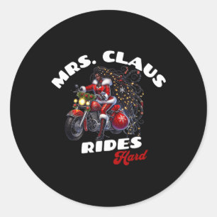 African American Christmas Mrs. Claus X-mas Classic Round Sticker