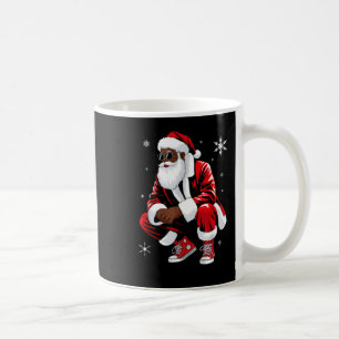 African American Christmas Pajama Xmas Afro Santa  Coffee Mug