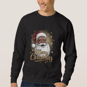 African American Christmas Pajamas Santa Claus  Sweatshirt