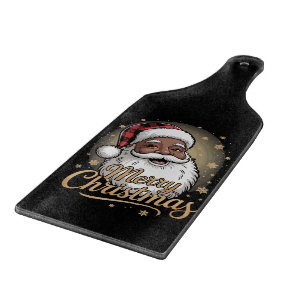 African American Christmas Pyjamas Santa Claus Cutting Board