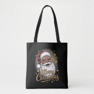 African American Christmas Pyjamas Santa Claus Tote Bag