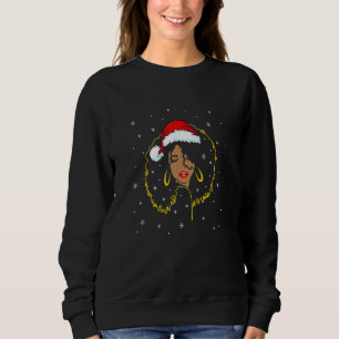 African American Christmas Santa Claus Black Woman Sweatshirt