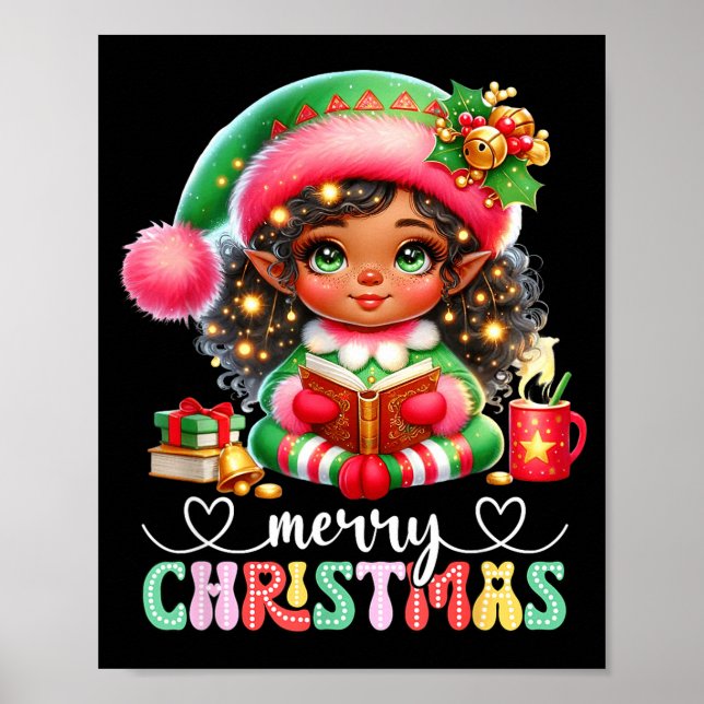African American Christmas Shirt African Black Wom Poster (Front)