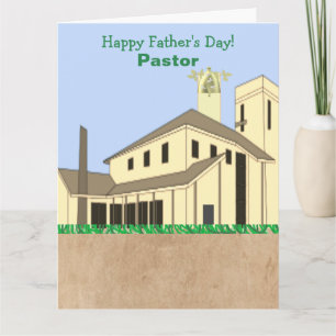 African American Church Bldg Pastor's Father's Day Card