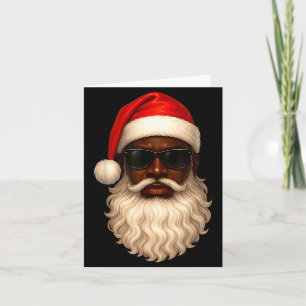 African American Cool Santa Claus Christmas Pajama Card
