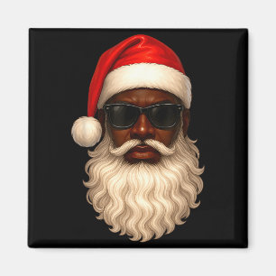 African American Cool Santa Claus Christmas Pajama Magnet