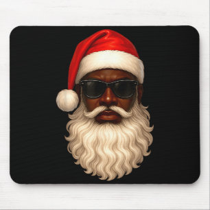African American Cool Santa Claus Christmas Pajama Mouse Pad