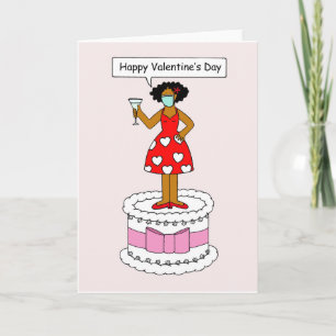 African American Covid 19 Lady Valentine Card
