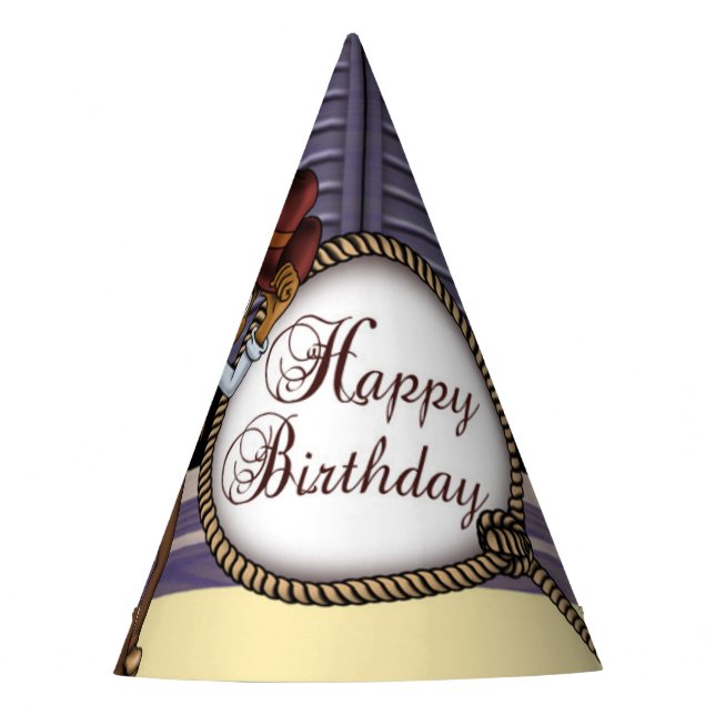 African American Cowboy Birthday Party Hat (Front)