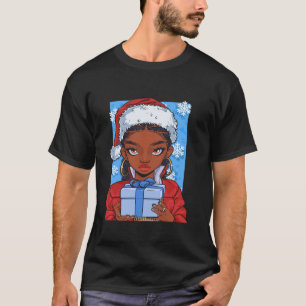 African American Cute Mrs Santa Claus Black Xmas C T-Shirt