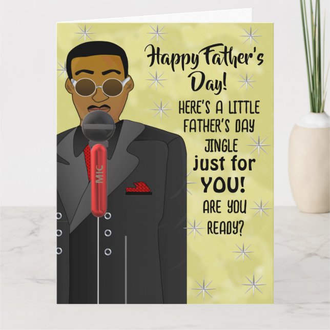 African American Dad Jingle Singing Father's Day Card (Front)
