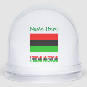 African American Diaspora Flag Green Personalised Snowglobe