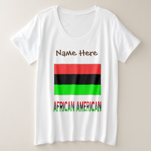 African American Diaspora Flag Personalised  Plus Size T-Shirt
