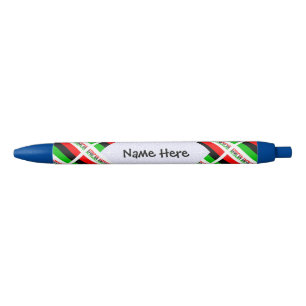 African American Diaspora Flag Tiled Personalised Black Ink Pen