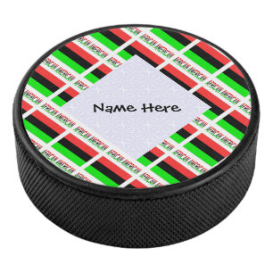 African American Diaspora Flag Tiled Personalised Hockey Puck