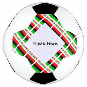 African American Diaspora Flag Tiled Personalised Soccer Ball