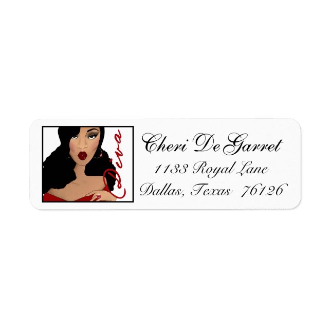 African American Diva Address Labels (Front)