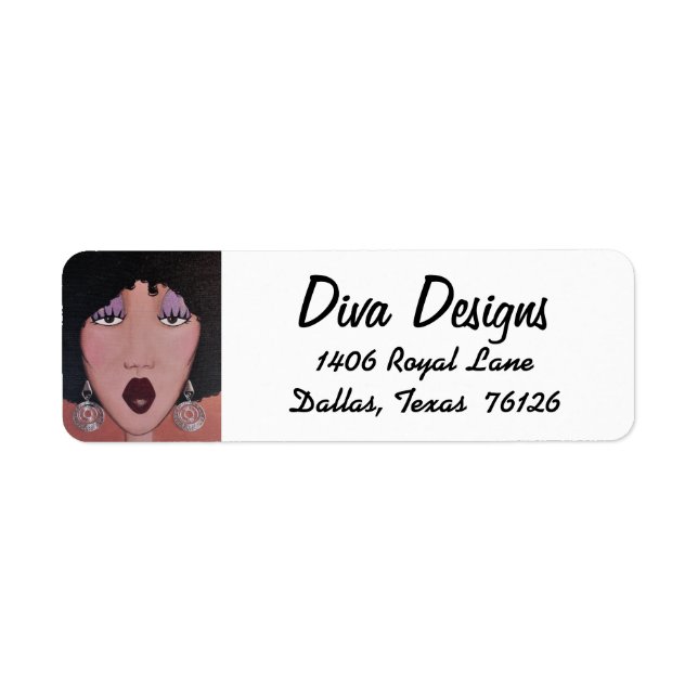African American Diva Return Address Labels (Front)