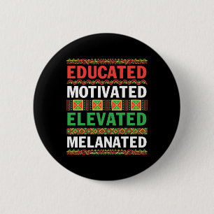 African American Educated Motivated Elevated Melan 6 Cm Round Badge
