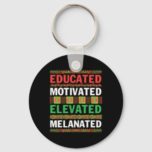 African American Educated Motivated Elevated Melan Key Ring
