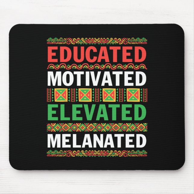 African American Educated Motivated Elevated Melan Mouse Pad (Front)