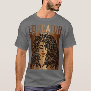 African American Educator Black Teacher Hair Art T-Shirt