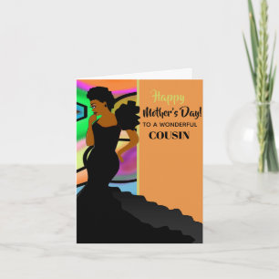 African American Elegant Cousin Happy Mother's Day Card
