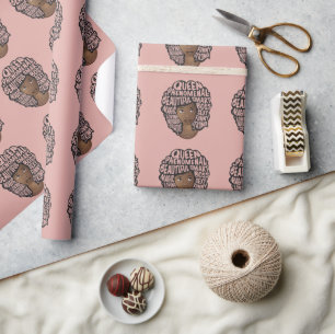African American, Encouraging Women, Pink Wrapping Paper