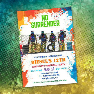 African American Ethnic Paintball Invitation