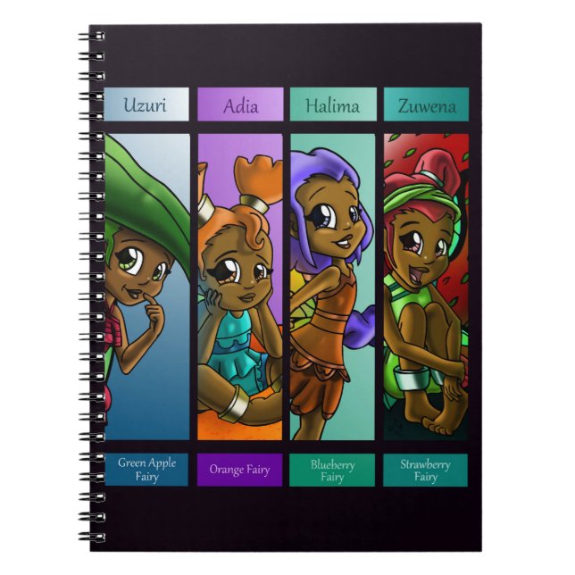 African American Fairies Spiral Notebook (Front)