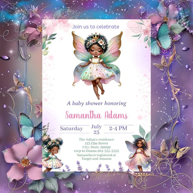 African American Fairy Baby Shower   Invitation (Creator Uploaded)
