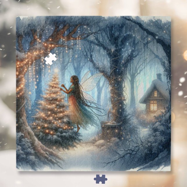 African-American Fairy Decorating Christmas Tree Jigsaw Puzzle (Creator Uploaded)