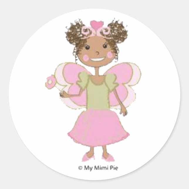 African American Fairy Princess Sticker (Front)