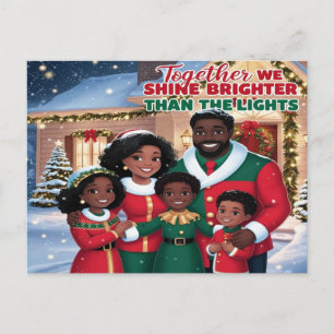 African American Family Christmas Postcard