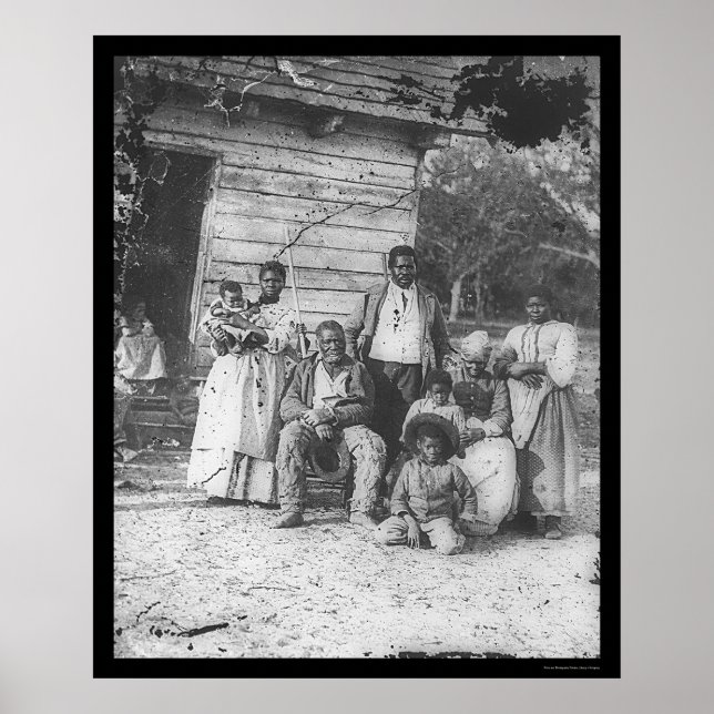 African American Family on Smith's Plantation 1862 Poster (Front)