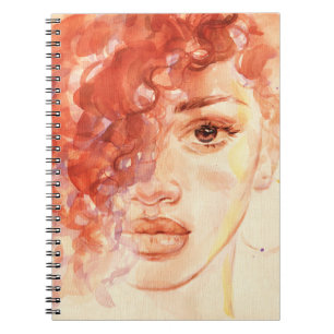 African American fashion, watercolor illustration. Notebook