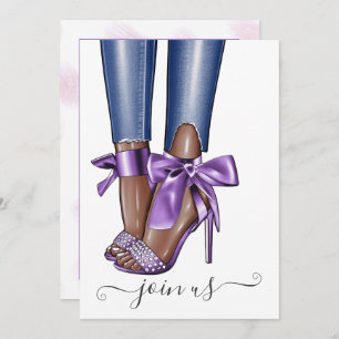 African American Fashionista Bachelorette Invitati Invitation