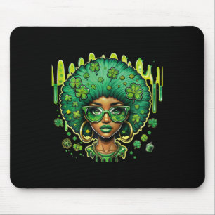 African American Female Leprechaun Black St Patric Mouse Pad