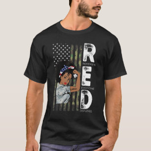 African American Female Veteran Support All Us Vet T-Shirt
