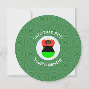 African American Flag Angel Christmas Personalised Invitation