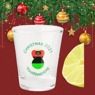 African American Flag Christmas Angel Personalise Shot Glass