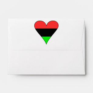 African American Flag Heart Envelopes