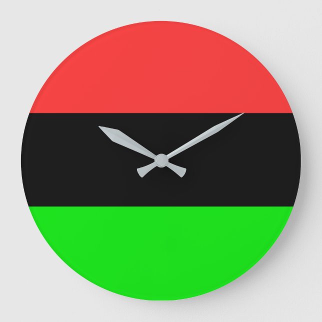 African American Flag Large Clock (Front)
