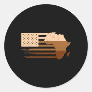 African American Flag Melanin Usa Flag Black Histo Classic Round Sticker