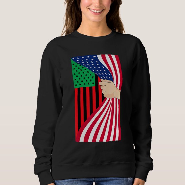 African American Flag Pan African Black Liberation Sweatshirt (Front)