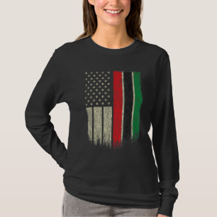 African American Flag Pan-African UNIA Flag Distre T-Shirt