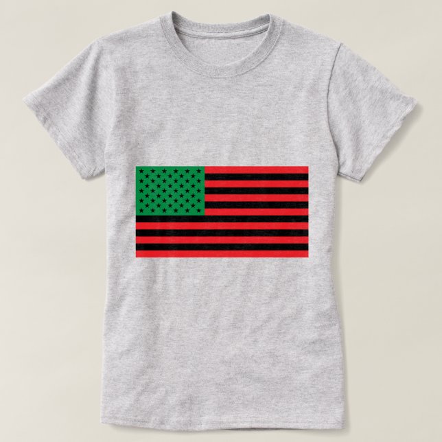 African American Flag (with text add option) T-Shirt (Design Front)